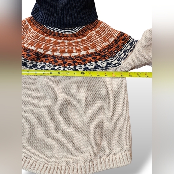 Madewell Fair Isle Turtleneck Alpaca Blend Pullover Sweater Long Sleeve Size L - Picture 5 of 12